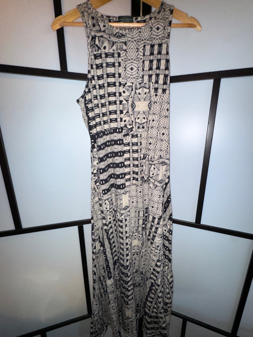 Lauren Ralph Lauren Black and Cream Sleeveless Printed Maxi Dress